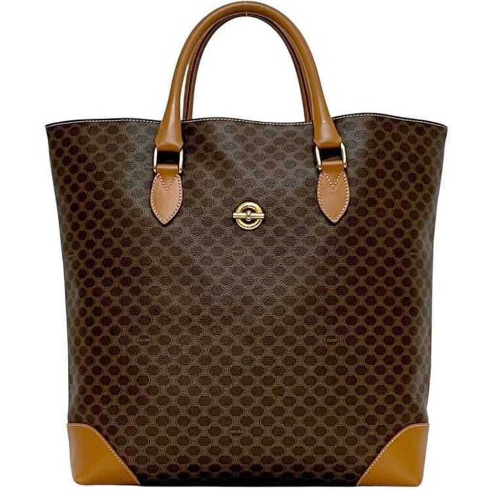 Celine tote bag brown Macadam leather all over holder business